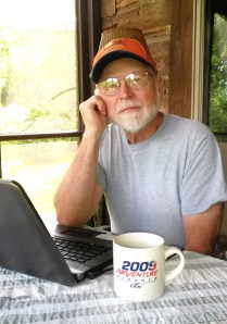 The almost famous writer at work. Coffee required. 