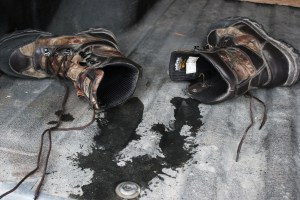 Waterproof boots. Full of ice cold creek water, they did not leak a drop in the long walk back to the pickup.
